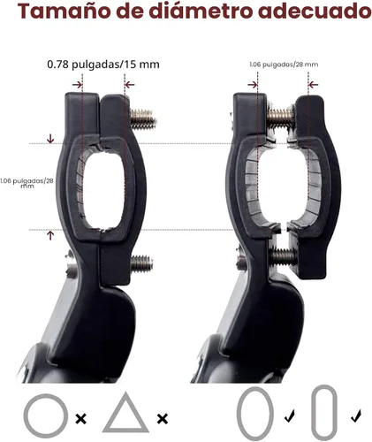 Vista 4 de UHACKER Soporte lateral trasero ajustable para bicicleta de aluminio para bicicletas de 22"-26