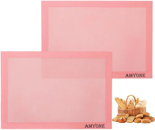 Vista 10 de AMYONE Alfombrillas de Silicona Perforadas para Hornear, 2 PCS Alfombrillas de Malla Gris para Media Bandeja, Forros de Horno Eclair Antiadherentes