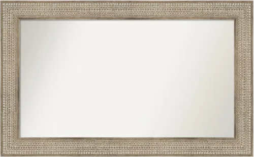 Vista 203 de Amanti Art Espejo de baño plateado para sobre fregadero, 26 x 26 pulgadas, espejo cuadrado de níquel pulido, marco de madera tradicional mediano, se