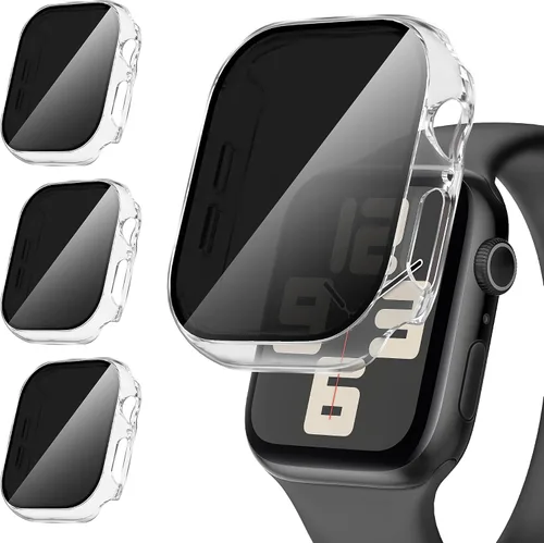 Vista 11 de Suoman - Funda protectora de pantalla para Apple Watch Series 6/5/4 SE de 1.575 in Paquete de 3 fundas ultrafinas de vidrio templado para iWatch
