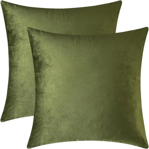 Vista 26 de Mixhug - Fundas de almohada decorativas de terciopelo, fundas de cojín para sofá y cama, juego de 2 fundas azules, 16 x 16 pulgadas