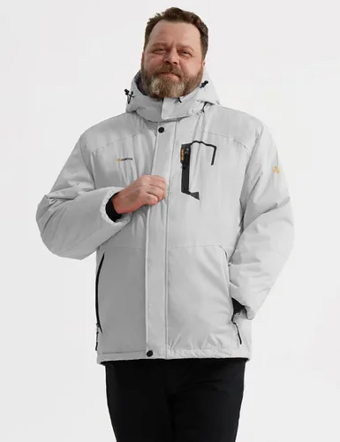 Vista 6 de GEMYSE Chaqueta impermeable de esquí de montaña para hombre, chaqueta de lluvia resistente al viento