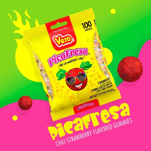 Vista 4 de Vero Pica Gomas - Gomitas de sabor chile, caramelo mexicano, 100 piezas, 1 libra, 5.15 onzas