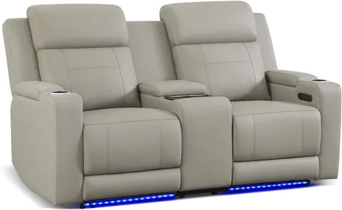 Vista 14 de Sofá biplaza reclinable eléctrico con consola, sofá biplaza reclinable de doble motor con reposacabezas eléctrico/carga inalámbrica/luz