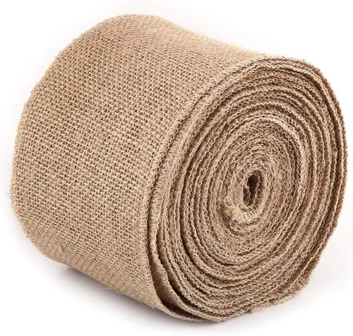 Vista 6 de Walfront Cinta de yute de arpillera ancha de yute para manualidades, rollo de cinta de arpillera de 10 yardas (3.9 in)