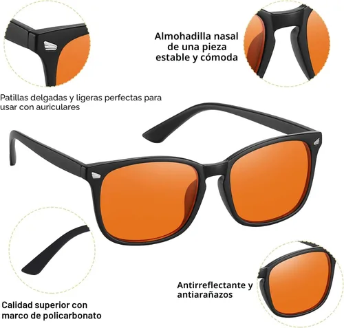 Vista 3 de Okany Blue Light Blocking Glasses Gaming Computer Glasses Powerful Professional Screen Filter Negro claro