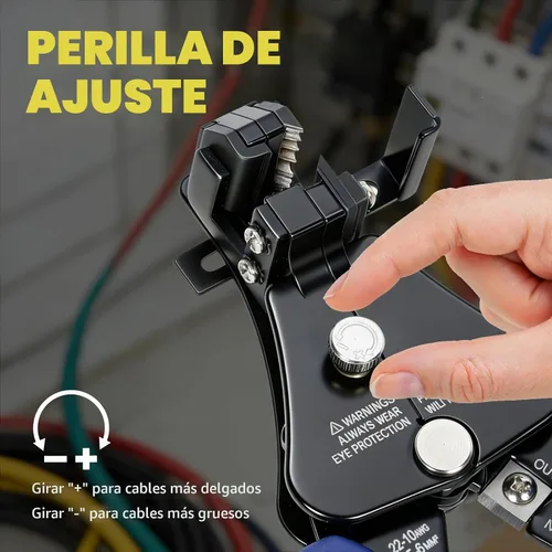 Vista 7 de haisstronica Herramienta pelacables, 3 en 1, pelacables automáticos ajustables y resistentes para 8-22 AWG, pelacables, corte, engaste de 7 pulgadas