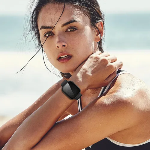 Vista 7 de Goton Estuche de Privacidad Resistente al Agua para Apple Watch Protector de Pantalla, Película de Vidrio Templado Anti-Espía Funda de PC Rígida