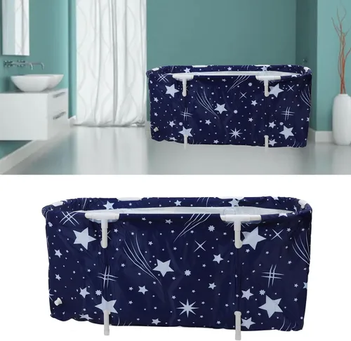 Vista 3 de Portable Bathtub, Multifunctional, Foldable Bathtub for Adults and Space Saving PVC, 47.2 x 21.7 x 19.7 Inches (Full Stars)
