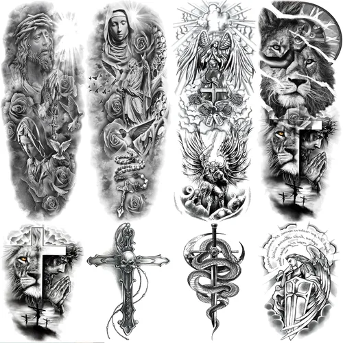 Vista 14 de Mangas temporales para tatuaje del 4 de julio para hombres y mujeres, 4 hojas grandes de brazo completo de Estados Unidos, patriótico 4 de julio