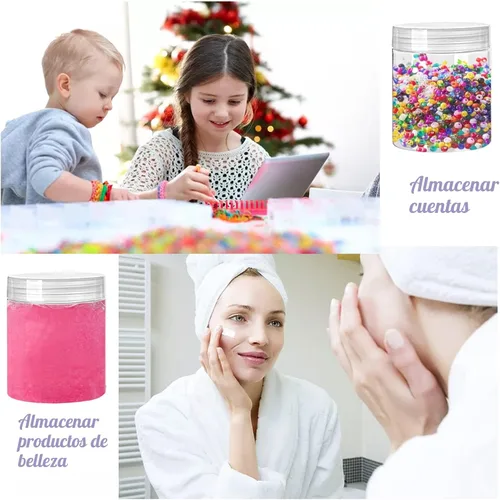 Vista 6 de Paquete de 20 tarros de plástico transparente de 4 onzas con tapas, recipientes de almacenamiento recargables de boca ancha de 3.9 fl oz