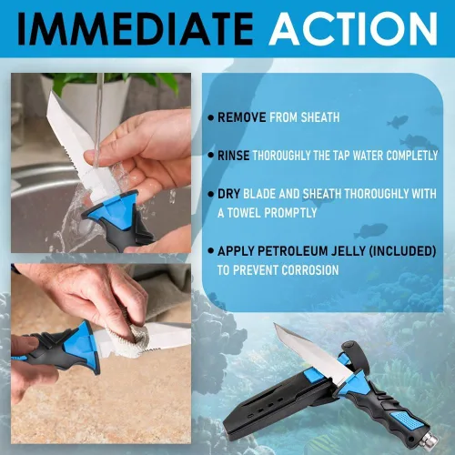 Vista 5 de Comfecto Cuchillo de buceo con funda y correa para la pierna