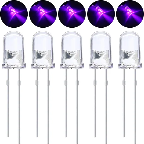 Vista 13 de EBOOT Kit surtido de 100 bombillas LED transparentes, diodos de emisión de luz, 0.2 pulgadas (5 colores)
