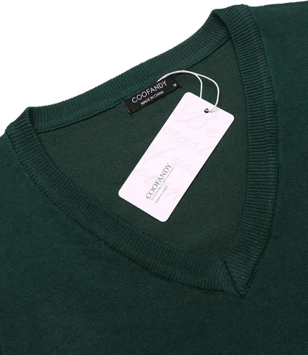 Vista 4 de COOFANDY Chaleco sin mangas para hombre, ligero con cuello en V, de algodón sólido