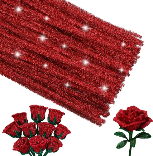 Vista 16 de ZXIIXZ Limpiapipas, 100 limpiadores de tuberías verdes a granel para hacer flores