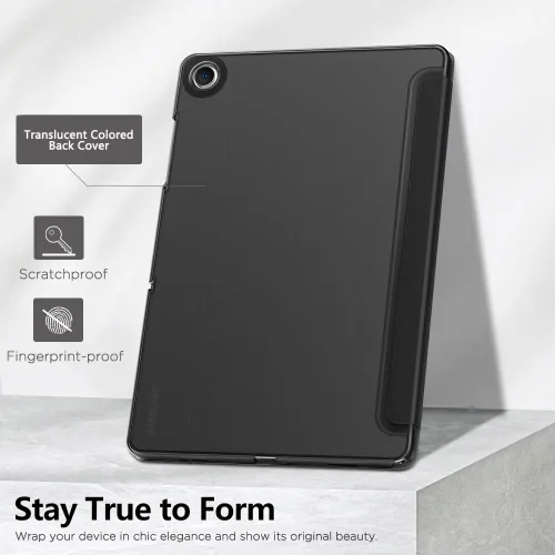 Vista 5 de MoKo Funda para Galaxy Tab A9+/A9 Plus de 11 pulgadas 2023, Funda Protectora Inteligente Delgada con Soporte y Carcasa Trasera Translúcida de PC