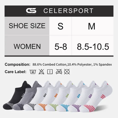 Vista 2 de CelerSport - Calcetines deportivos de corte bajo para mujer 6