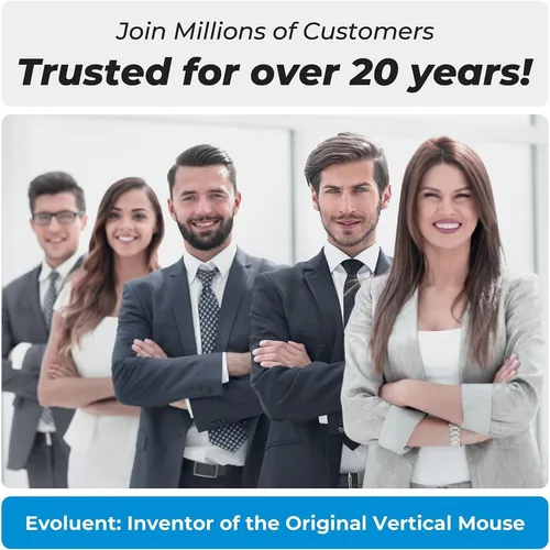 Vista 8 de Evoluent Inventor del mouse vertical - VM4RB Ratón vertical ergonómico blanco Bluetooth para Mac, mano derecha Med a grande, esculpido para mayor