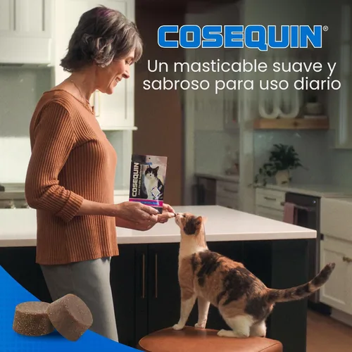 Vista 3 de Nutramax Cosequin para Gatos - Suplemento para la salud de las articulaciones, contiene glucosamina para gatos, además de condroitina y omega-3