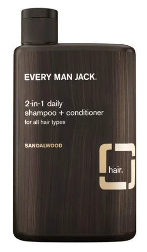 Vista 3 de Every Man Jack Champú 2 en 1 sándalo 13.5 onzas (13.5 fl oz / 400ml) (paquete de 2)