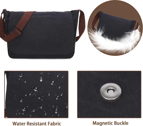 Vista 7 de Bolsa de mensajero, bolsa de mensajero de lona, bolsa de hombro, bolsa cruzada, bolsas de mensajero vintage para hombres y mujeres, bolsa de hombro
