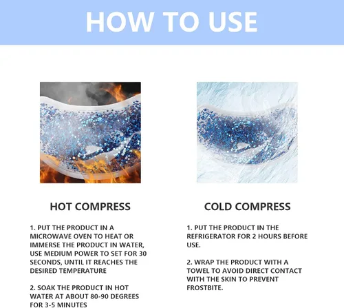 Vista 5 de Paquete de hielo de gel para ojos, ojos de gel reutilizable, almohadilla de enfriamiento de ojos, parche para ojos fríos y calientes, parches debajo