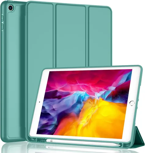 Vista 18 de iMieet Funda para iPad 9.7 (modelo 2018/2017, 6ª/5ª generación), funda inteligente con soporte para lápiz y parte trasera de silicona suave de piel