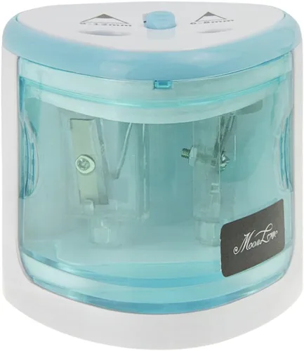 Vista 3 de Sacapuntas eléctrico a pilas, sacapuntas de lápices azules, cortador automático de lápices para niños, adultos, artistas, oficina, sacapuntas