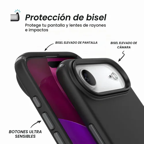 Vista 6 de Speck PRESIDIO2 PRO - Funda para iPhone 17, compatible con MagSafe, funda protectora delgada, color negro/gris pizarra/blanco