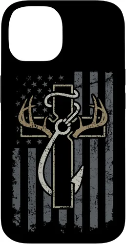 Vista 4 de Faith Hunting Fishing - Christian Cross USA Hunter Fisherman Case for iPhone 17