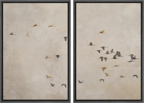 Vista 96 de SIGNWIN Lienzo enmarcado para pared, ilustraciones abstractas texturizadas en tonos beige terrosos, arte moderno, decorativo, contemporáneo