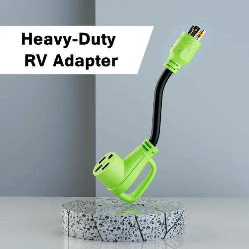 Vista 5 de Cable adaptador de generador RV de 30 amperios a 50 amperios, enchufe macho de bloqueo giratorio NEMA L5-30P a receptáculo hembra NEMA 14-50R
