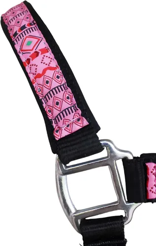 Vista 3 de CHALLENGER Caballo Nylon Neopreno Cómodo Cabestro Ajustable w/Plomo Negro 606204BK