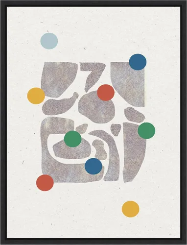 Vista 10 de Amanti Art Framed Canvas Wall Art 24x18 Retro Dots and Paper by THE MIUUS STUDIO, Framed Wall Art Canvas, Abstract Artwork, Traditional Decor