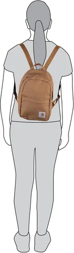 Vista 5 de Carhartt Mini mochila clásica, duradera, resistente al agua con correas ajustables para el hombro, color vino