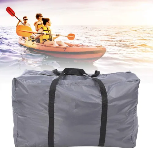 Vista 6 de so - Bolsa de transporte plegable grande, multifuncional, para kayak, barco, canoa, mar, pesca, rafting, natación, campamento (gris)