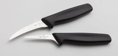 Vista 4 de Mercer Culinary Juego de cuchillos tailandeses para tallar frutas, 2 pulgadas y 2.5 pulgadas, mangos negros