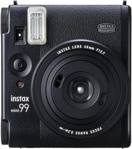 Vista 2 de Fujifilm Instax Mini 99 - Cámara de película instantánea color negro, incluye 40 hojas Instax Mini Film, funda protectora y mini álbum de fotos