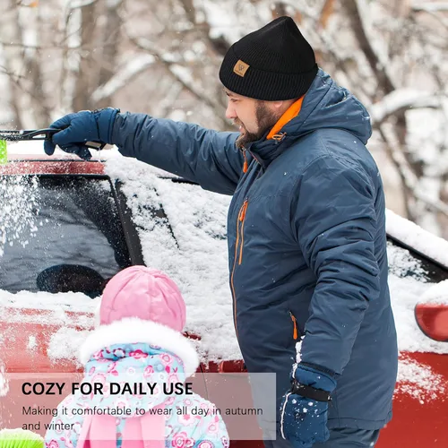 Vista 6 de VIPPER Gorro de punto con diseño de calavera para hombre, gorro cálido para hombre y mujer