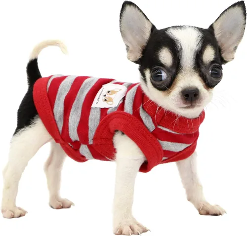 Vista 11 de Lophipets camisas para perros pequeños 100% algodón a rayas para cachorros perros Chihuahua