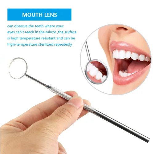 Vista 7 de Oral Dentistry - Juego de herramientas de higiene dental de acero inoxidable, espejo de boca, rascador de tarta y escalador de pollo, kit dental es