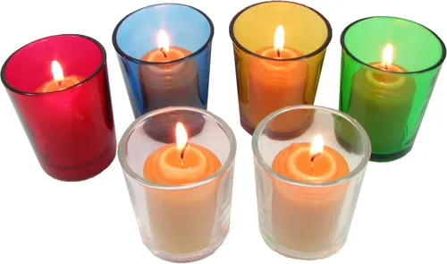 Vista 6 de Velas de cera de abejas, votivas de 10 horas (paquete de 6) 100% cera de abeja de EE. UU