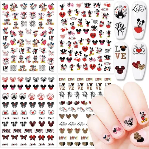 Vista 10 de Calcomanías de arte de uñas de San Valentín, calcomanías autoadhesivas 3D, diseño de corazón romántico, diseño de corazón romántico, calcomanías