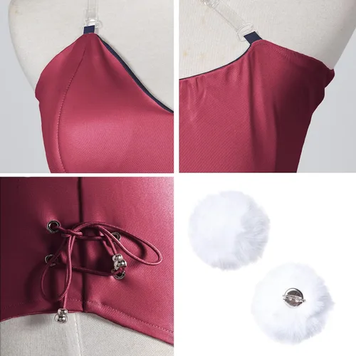 Vista 5 de Conjunto de traje de cuerpo entero con medias de una pieza para mujer, diseño de conejo, senpai