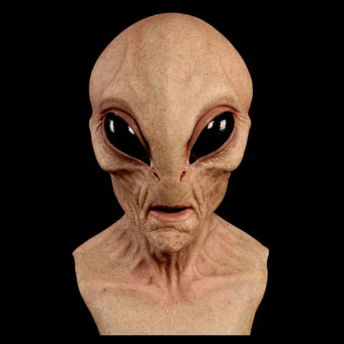 Vista 4 de LECOK Máscara de alienígena aterradora, máscara realista de Halloween para adultos, cubierta de cabeza de látex espeluznante, para disfraces