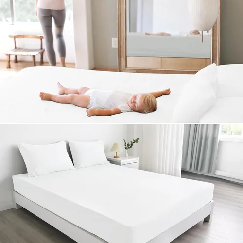 Vista 8 de Sábana bajera individual solo, sábanas de cama individuales de tamaño individual súper suaves y acogedoras para niños con bolsillo profundo de hasta