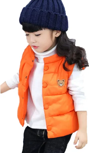 Vista 3 de LANBAOSI Chaleco de invierno lindo de cuello alto para bebés y niñas y niños