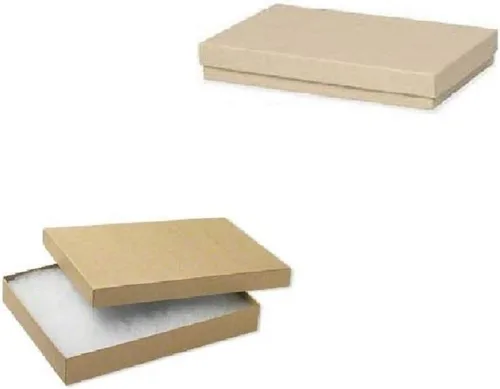 Vista 2 de 10unidades algodón relleno Color Kraft Cajas de regalo de joyas y Retail 5.25x 3.75x 1inch