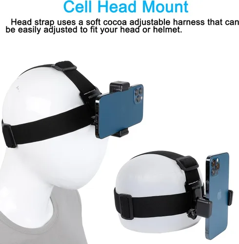 Vista 3 de Pellking POV/Vlog - Kit de montaje para correa de cabeza para teléfono inteligente, compatible con teléfonos inteligentes iPhone Samsung, Hero 9, 8
