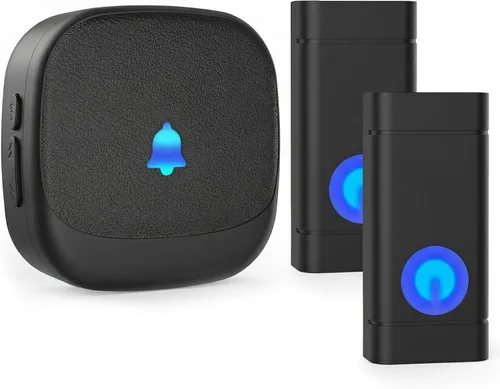 Vista 11 de Timbre inalámbrico para profesores Waterproof Door Bell Button 1000Ft Range 130dB Adjustable Volume 48 Chimes for Home Classroom Office Kids Room